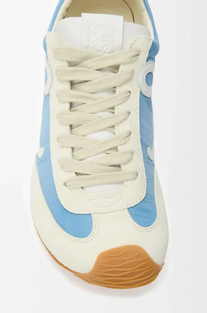 Ballet Runner 2.0 in nylon and calfskin Blue/White/Soft White Ballet Runner 2.0 in nylon and calfskin Blue/White/Soft White
