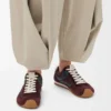 Ballet Runner 2.0 in nylon and calfskin Burgundy/Duck Blue/Dough Ballet Runner 2.0 in nylon and calfskin Burgundy/Duck Blue/Dough