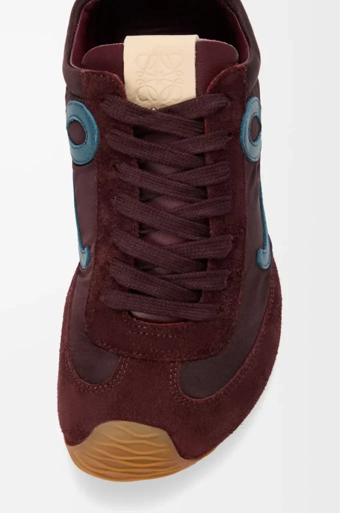 Ballet Runner 2.0 in nylon and calfskin Burgundy/Duck Blue/Dough Ballet Runner 2.0 in nylon and calfskin Burgundy/Duck Blue/Dough
