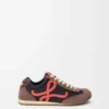 Ballet Runner 2.0 in nylon and calfskin Chocolate/Coral/Yellow Ballet Runner 2.0 in nylon and calfskin Chocolate/Coral/Yellow