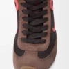 Ballet Runner 2.0 in nylon and calfskin Chocolate/Coral/Yellow Ballet Runner 2.0 in nylon and calfskin Chocolate/Coral/Yellow