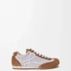 Ballet Runner 2.0 in nylon and calfskin Grey/White/Tan Ballet Runner 2.0 in nylon and calfskin Grey/White/Tan