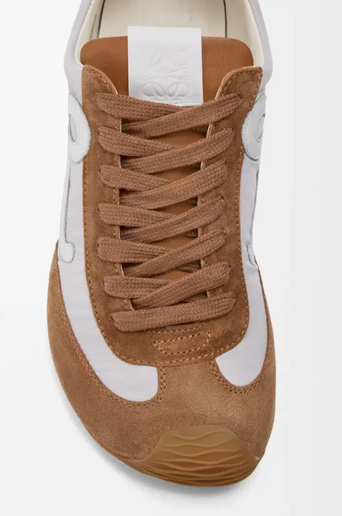 Ballet Runner 2.0 in nylon and calfskin Grey/White/Tan Ballet Runner 2.0 in nylon and calfskin Grey/White/Tan
