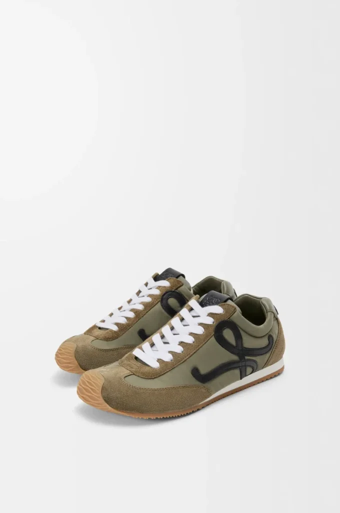 Ballet Runner 2.0 in nylon and calfskin Light Khaki/Black/White Ballet Runner 2.0 in nylon and calfskin Light Khaki/Black/White
