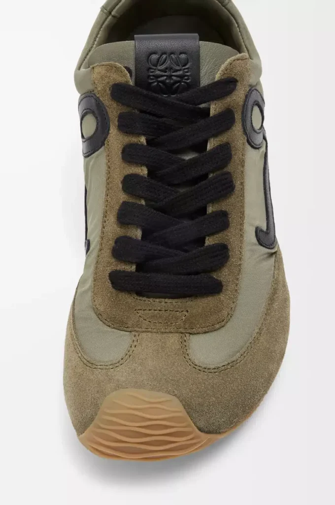 Ballet Runner 2.0 in nylon and calfskin Light Khaki/Black/White Ballet Runner 2.0 in nylon and calfskin Light Khaki/Black/White