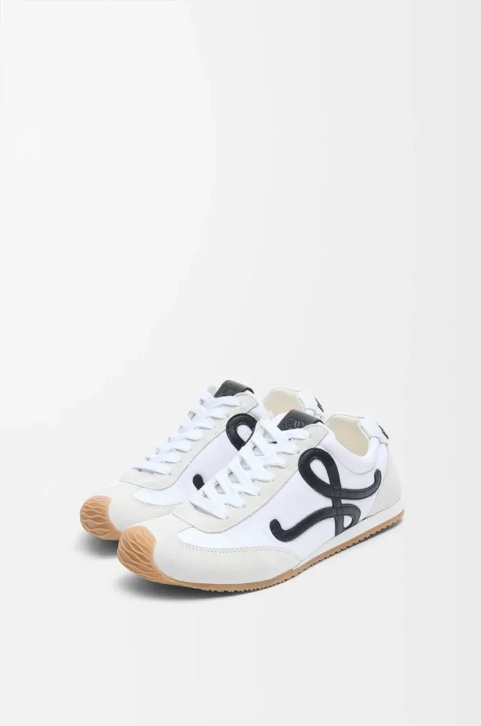 Ballet Runner 2.0 in nylon and calfskin White/Black Ballet Runner 2.0 in nylon and calfskin White/Black