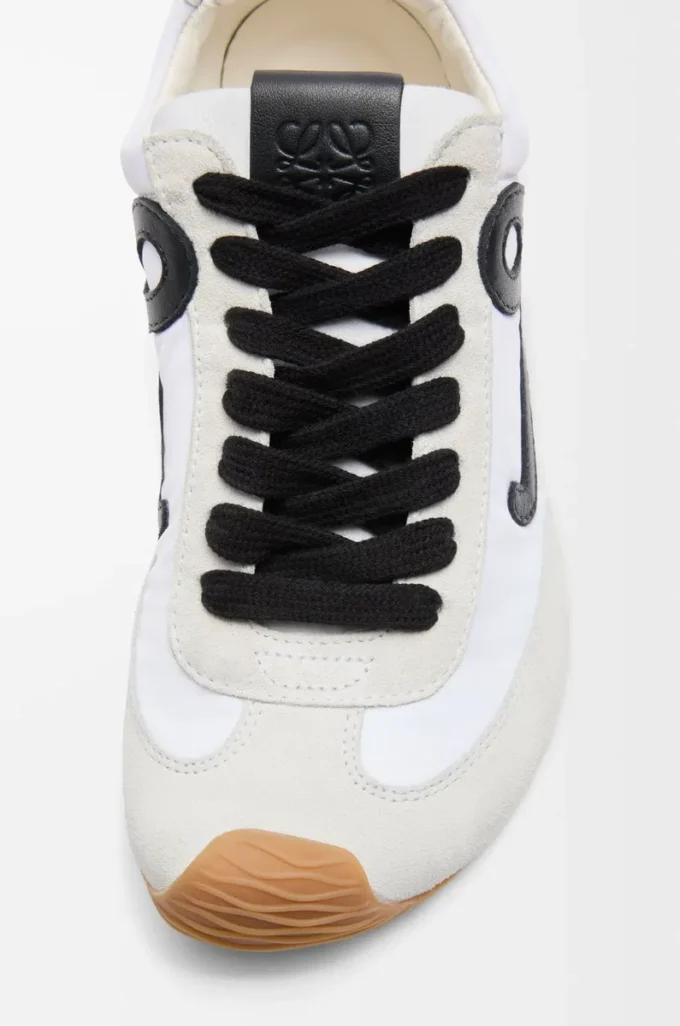 Ballet Runner 2.0 in nylon and calfskin White/Black Ballet Runner 2.0 in nylon and calfskin White/Black