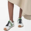 Ballet Runner 2.0 in nylon and calfskin White/Grass Green/Dark Orang Ballet Runner 2.0 in nylon and calfskin White/Grass Green/Dark Orang