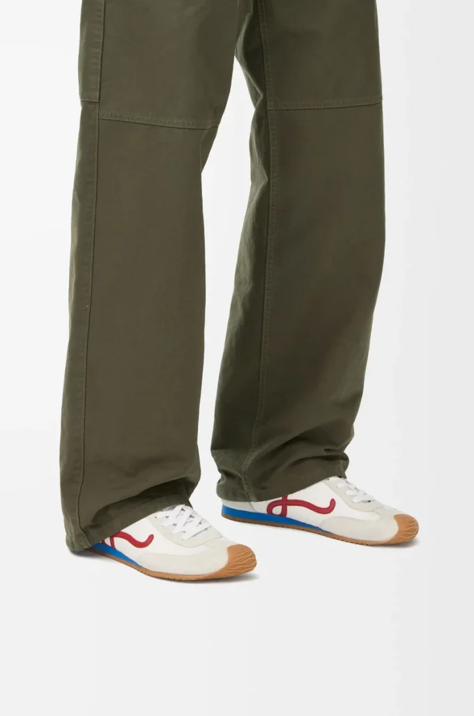 Ballet Runner 2.0 in nylon and calfskin White/Red/Blue Ballet Runner 2.0 in nylon and calfskin White/Red/Blue