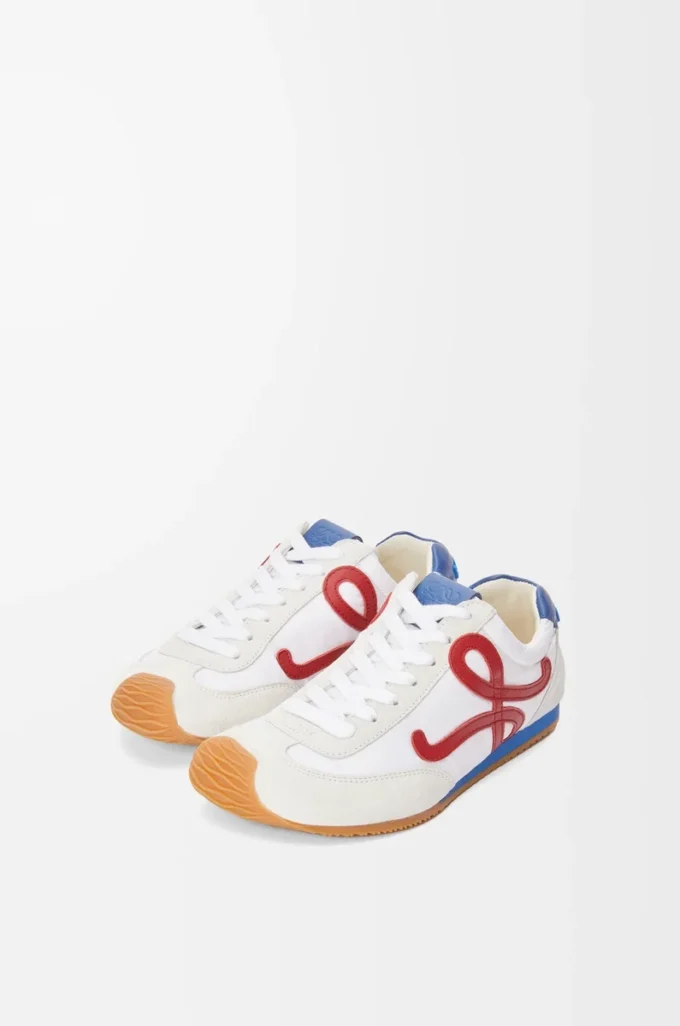 Ballet Runner 2.0 in nylon and calfskin White/Red/Blue Ballet Runner 2.0 in nylon and calfskin White/Red/Blue
