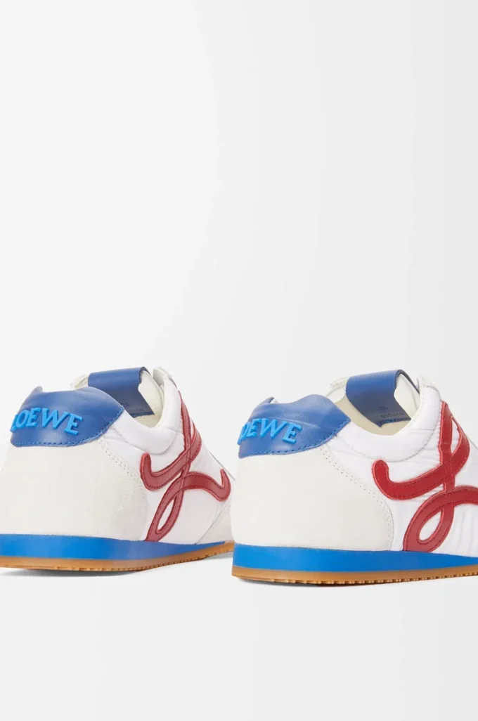 Ballet Runner 2.0 in nylon and calfskin White/Red/Blue Ballet Runner 2.0 in nylon and calfskin White/Red/Blue