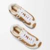 Ballet Runner 2.0 in suede and shearling Tan/White Ballet Runner 2.0 in suede and shearling Tan/White