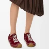 Ballet Runner 2.0 unlined in deerskin and vegetable-tanned calfskin Burgundy