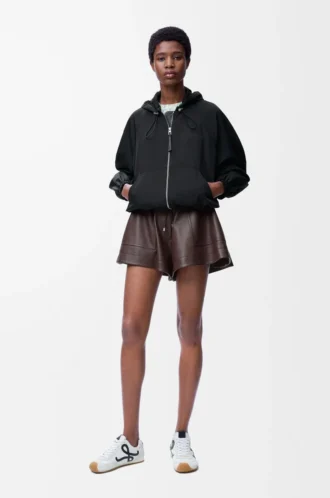 Balloon jacket in cupro blend Black