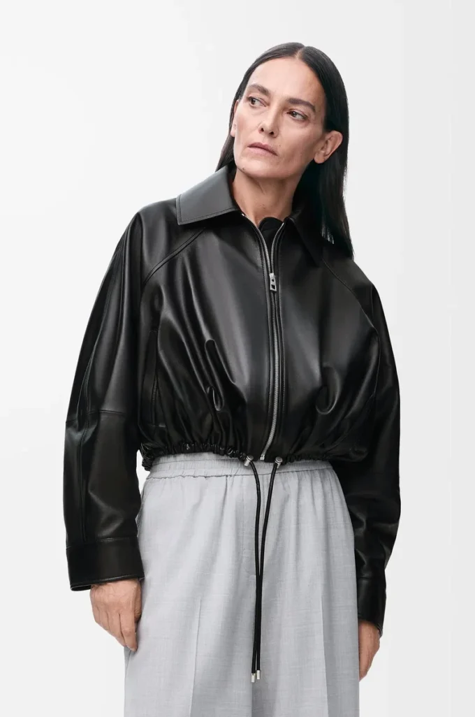Balloon jacket in nappa lambskin Black
