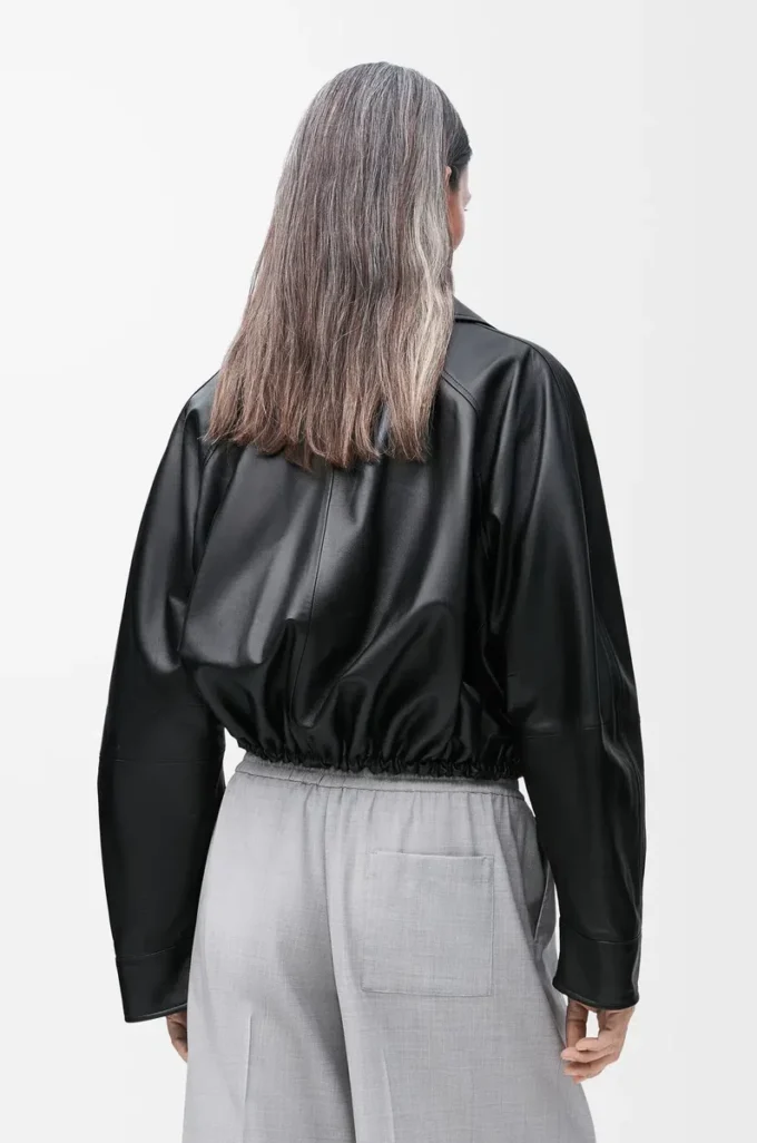 Balloon jacket in nappa lambskin Black