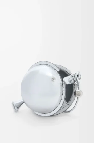 Balloon pouch in nappa calfskin Silver