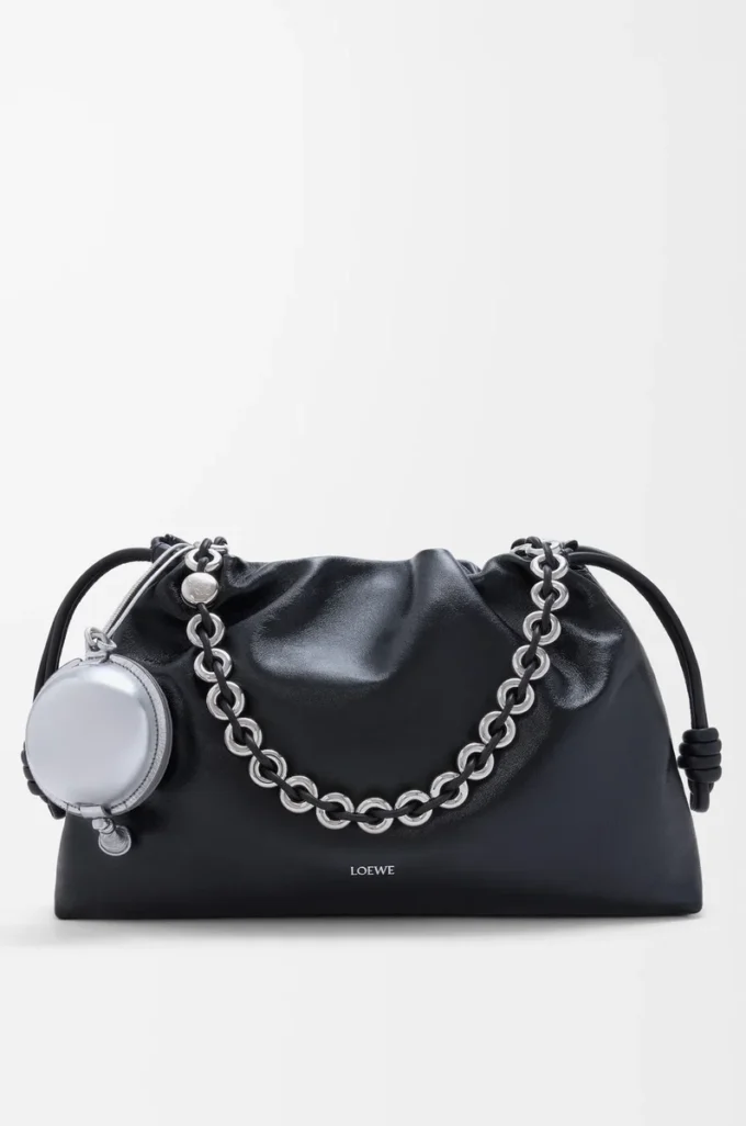 Balloon pouch in nappa calfskin Silver Balloon pouch in nappa calfskin Silver