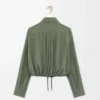Balloon shirt in silk Khaki Green Balloon shirt in silk Khaki Green