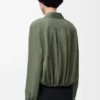Balloon shirt in silk Khaki Green Balloon shirt in silk Khaki Green