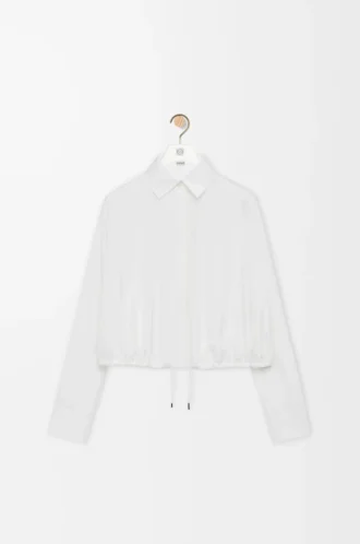 Balloon shirt in silk White