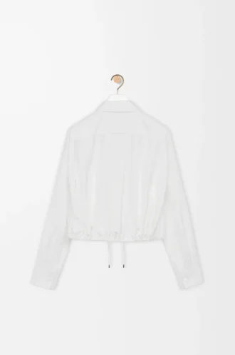 Balloon shirt in silk White