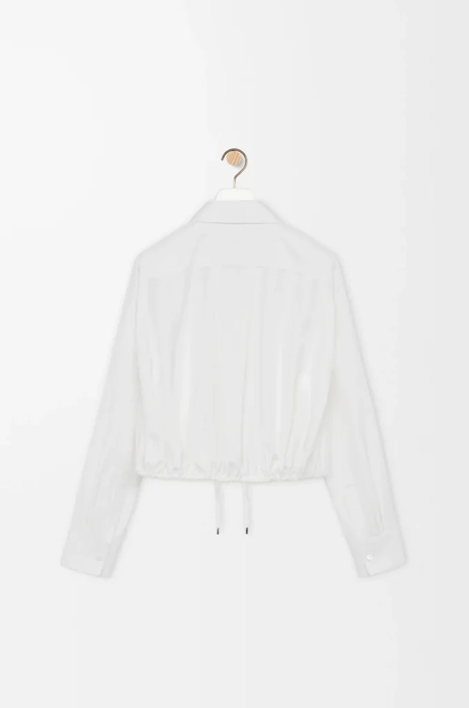 Balloon shirt in silk White