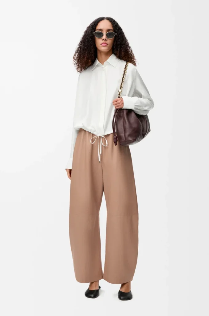 Balloon shirt in silk White