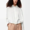 Balloon shirt in silk White