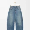 Barrel jeans in denim Washed Denim