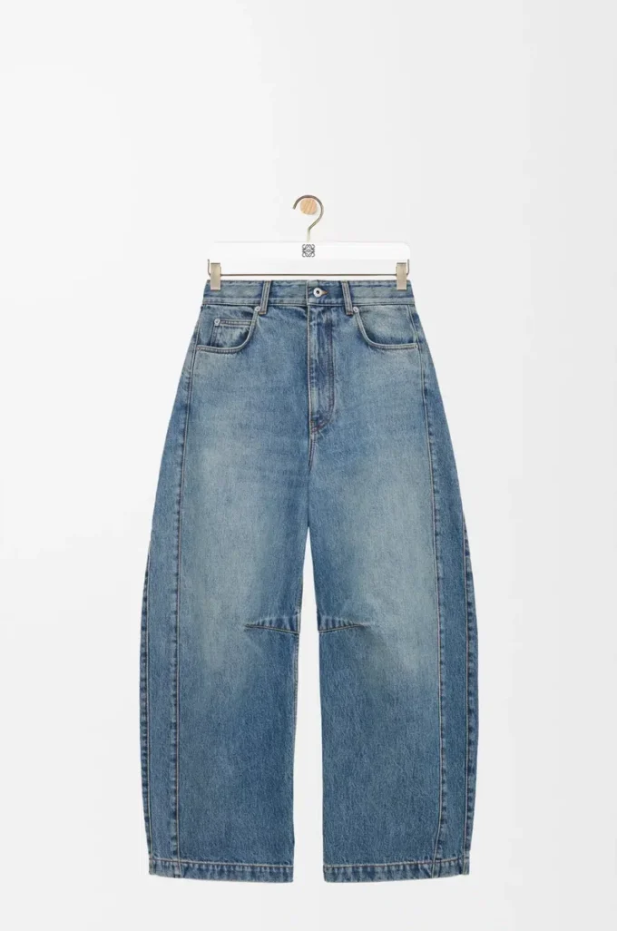 Barrel jeans in denim Washed Denim