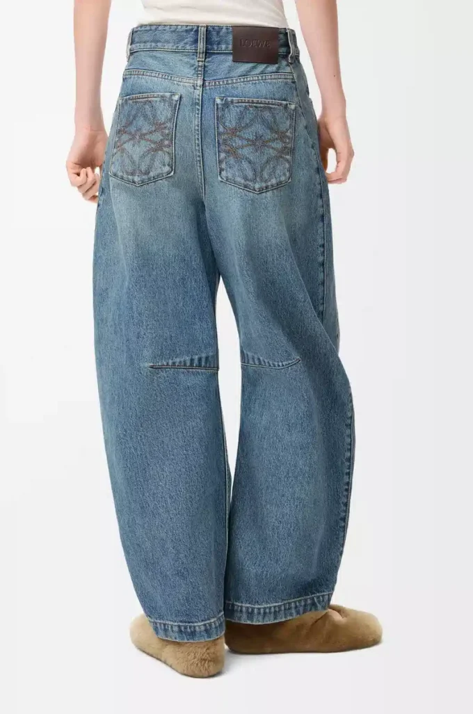 Barrel jeans in denim Washed Denim