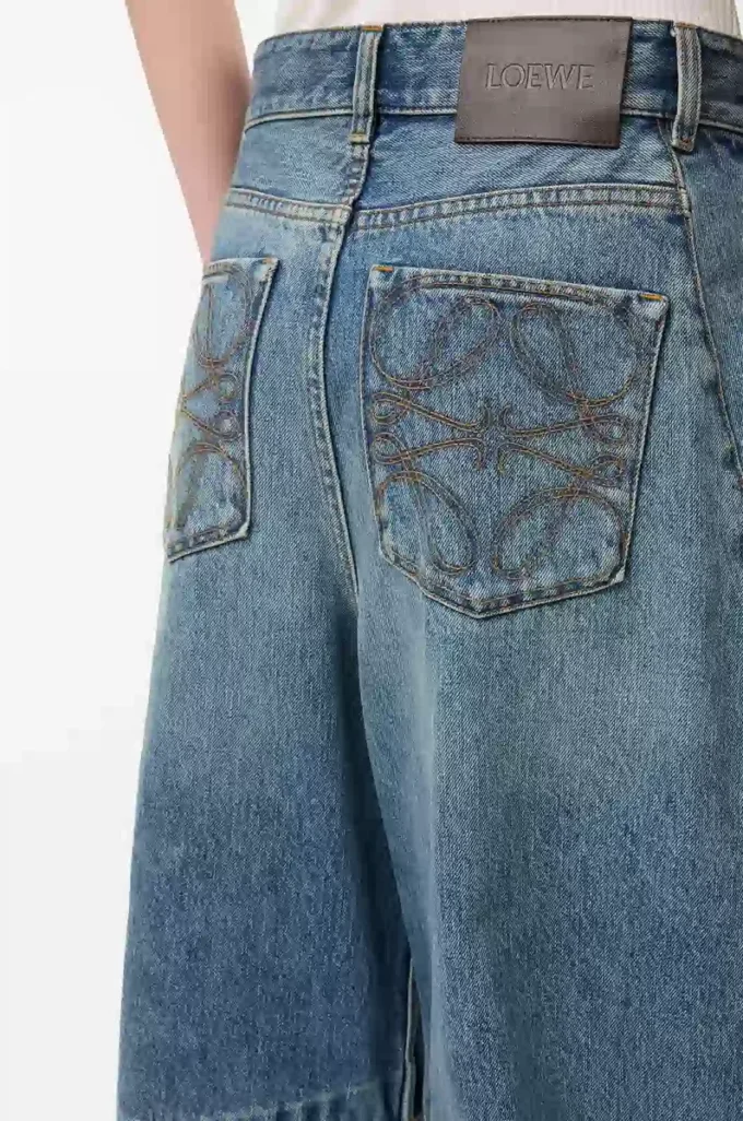Barrel jeans in denim Washed Denim