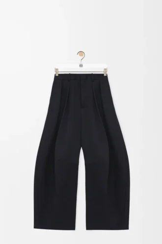 Barrel trousers in cotton and silk Black