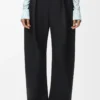 Barrel trousers in cotton and silk Black Barrel trousers in cotton and silk Black