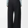 Barrel trousers in cotton and silk Black Barrel trousers in cotton and silk Black