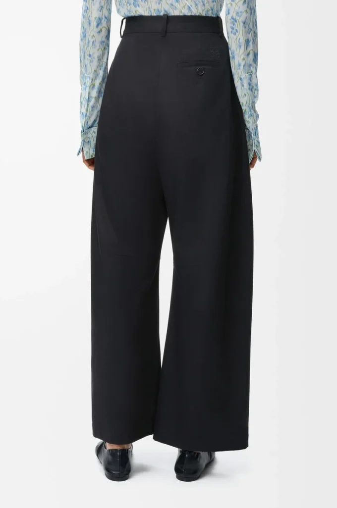 Barrel trousers in cotton and silk Black Barrel trousers in cotton and silk Black