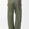 Barrel trousers in cotton and silk Khaki Green Barrel trousers in cotton and silk Khaki Green