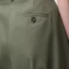 Barrel trousers in cotton and silk Khaki Green Barrel trousers in cotton and silk Khaki Green