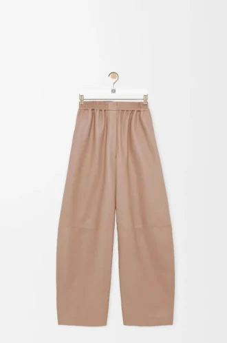 Barrel trousers in nappa lambskin Beige