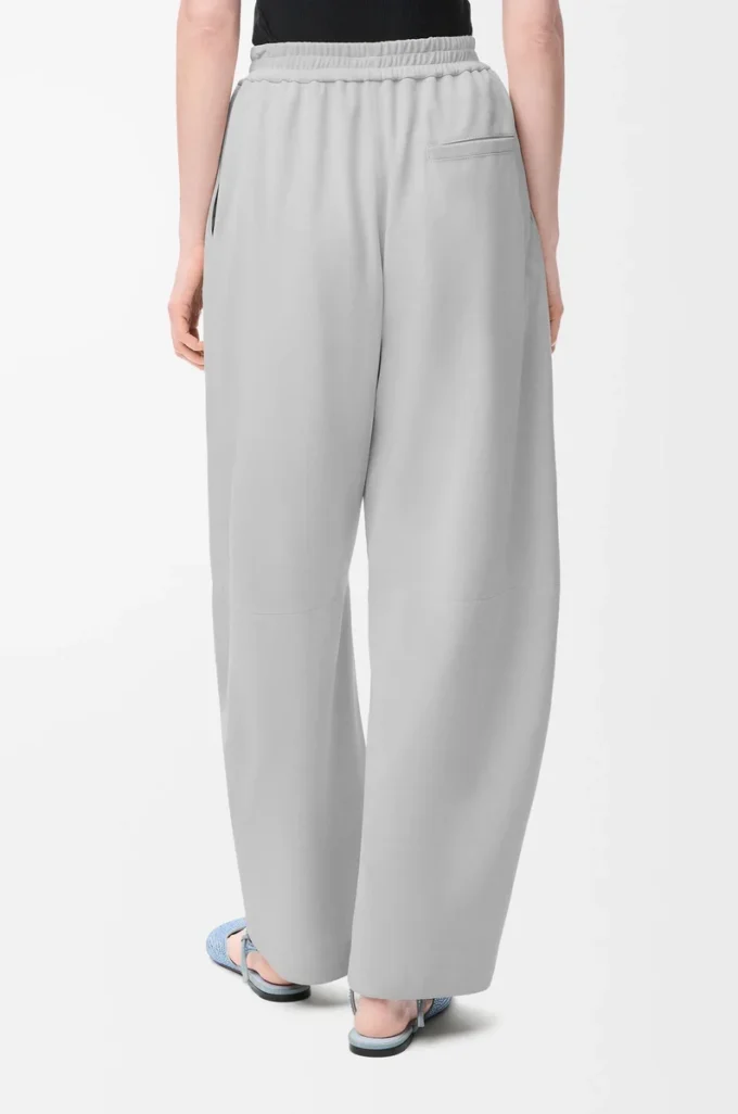 Barrel trousers in suede goatskin Light Grey Barrel trousers in suede goatskin Light Grey