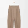 Barrel trousers in wool Sand