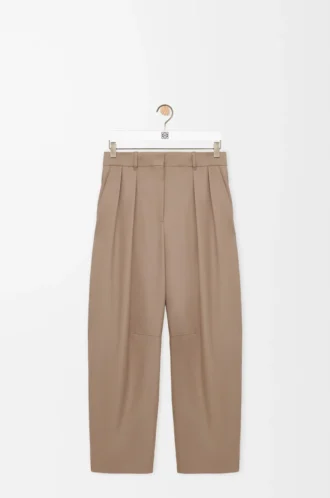 Barrel trousers in wool Sand