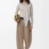 Barrel trousers in wool Sand