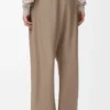 Barrel trousers in wool Sand