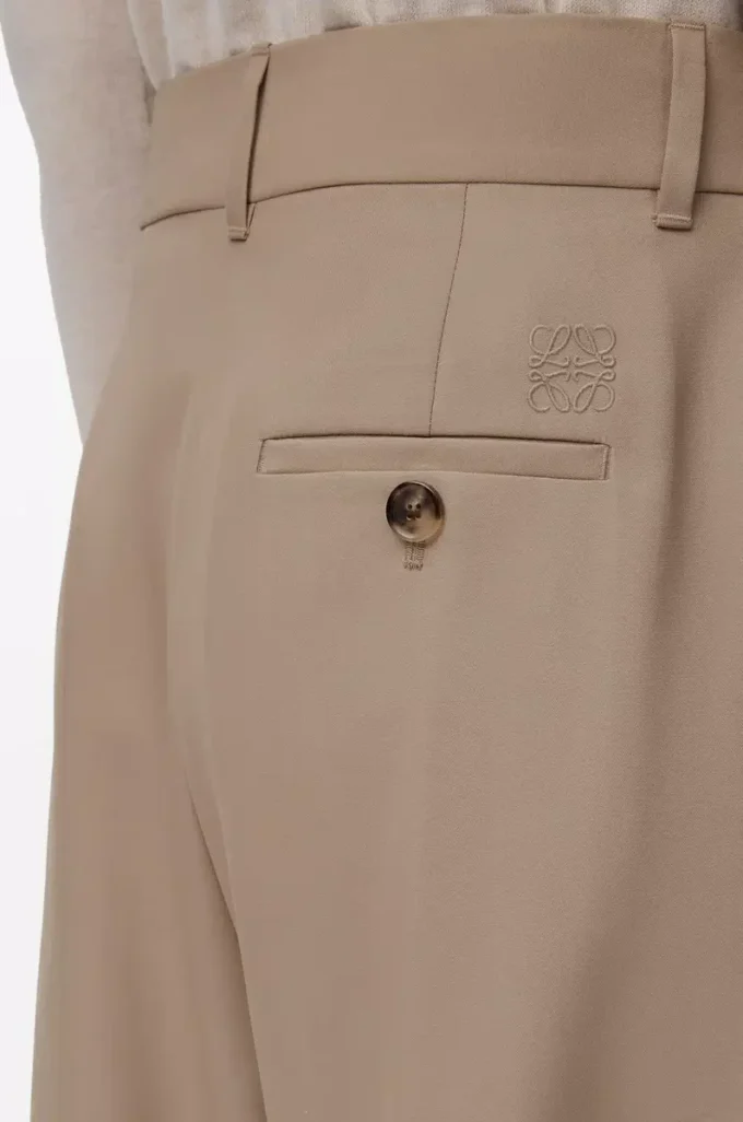 Barrel trousers in wool Sand