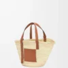 Basket bag in palm leaf and calfskin Natural/Tan