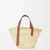 Basket bag in palm leaf and calfskin Natural/Tan