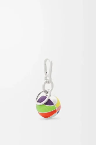 Basketball charm in calfskin and metal Multicolor
