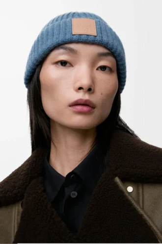 Beanie in cashmere Denim Blue